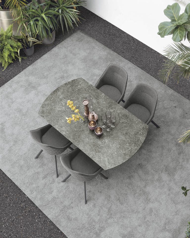 Tavolo Allungabile JASPE Effetto Cemento 160-200 Cm - Piedistallo Ragno Grigio Antracite, Per 6-10 Persone - Foto 7